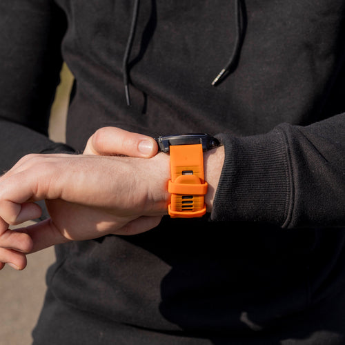 Garmin Instinct 3 - 50mm Schnalle Sport Amrband (Orange/Schwarz)