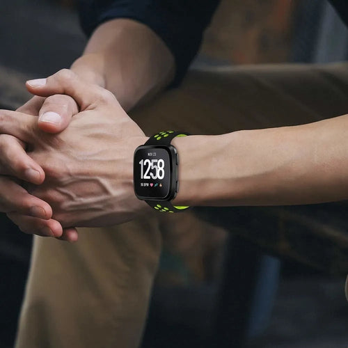 Silicone Sport Strap, black/yellow, lifestyle photo