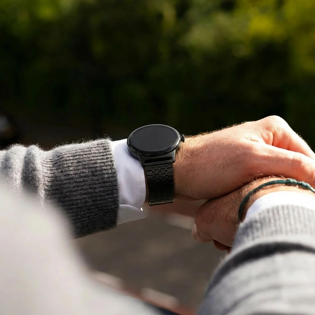 Google Pixel Watch 1/2 Edelstahlarmand (Schwarz)