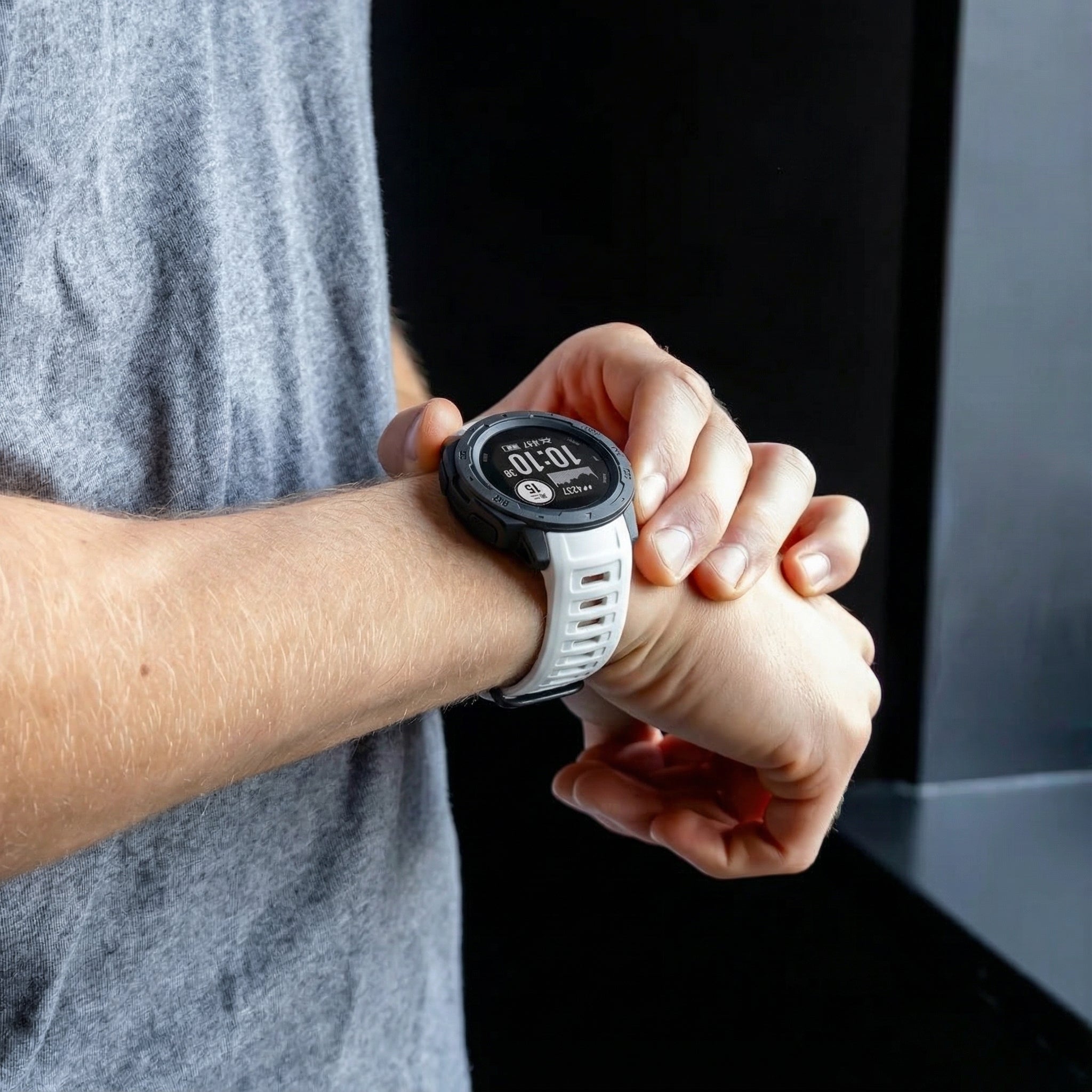 Garmin Instinct 1/2 Silikonarmband (Weiß)