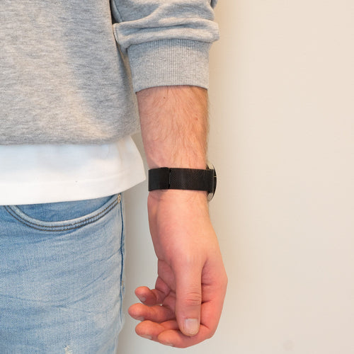 Bandz Samsung Galaxy Watch 4 - 44mm Milanese Loop Armband (Schwarz)