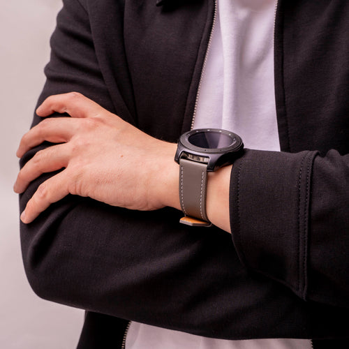 Amazfit Bip Max Lederarmband 'One Push' (Grau)