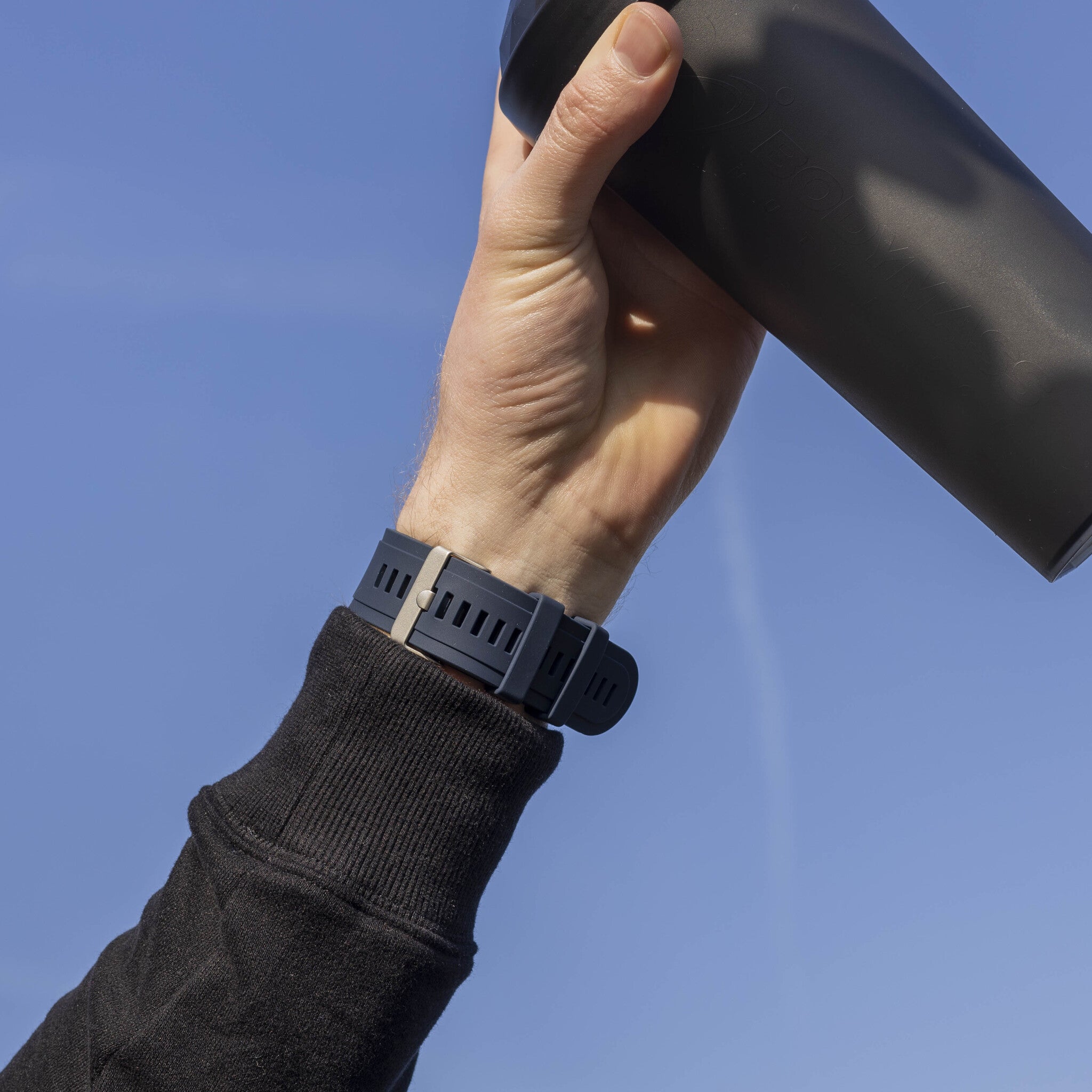 Garmin Fenix 7x Glänzendes Silikonarmband (Dunkel Blau)