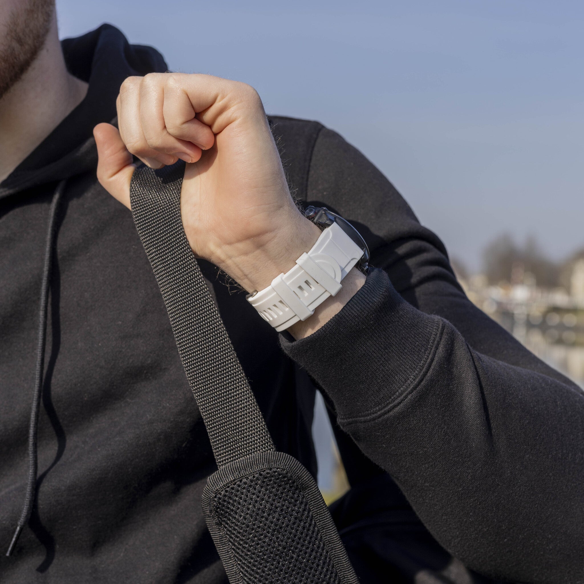 Garmin Fenix 7x Glänzendes Silikonarmband (Weiß)