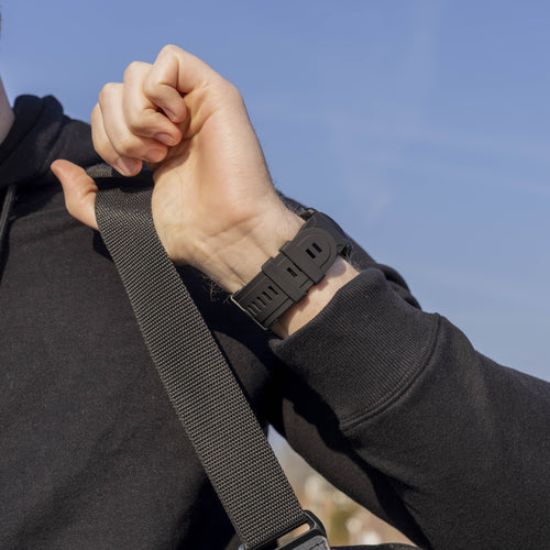 Garmin Fenix 7x Glänzendes Silikonarmband (Schwarz)