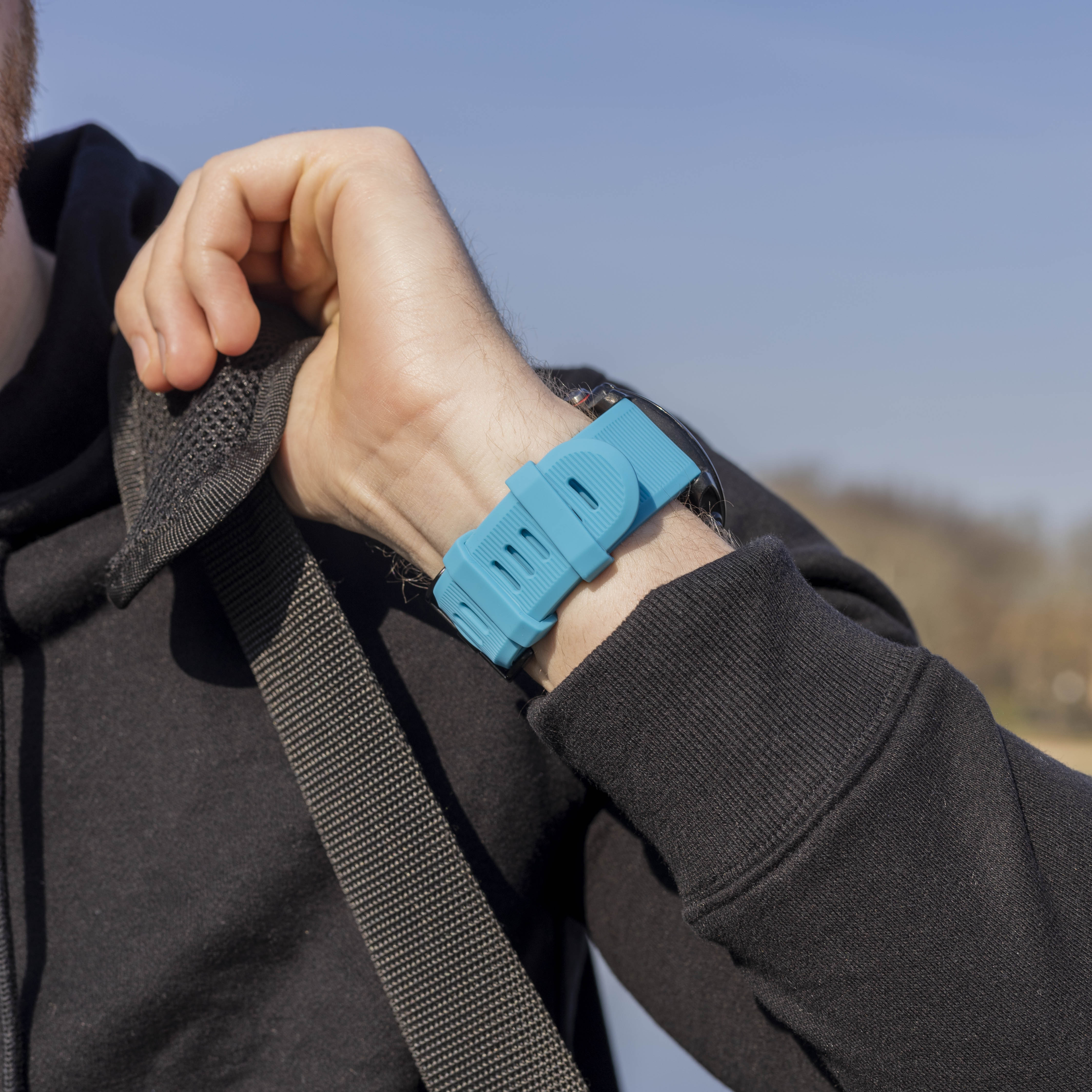 Garmin Fenix 5x/6x Silikonarmband (Hellblau)