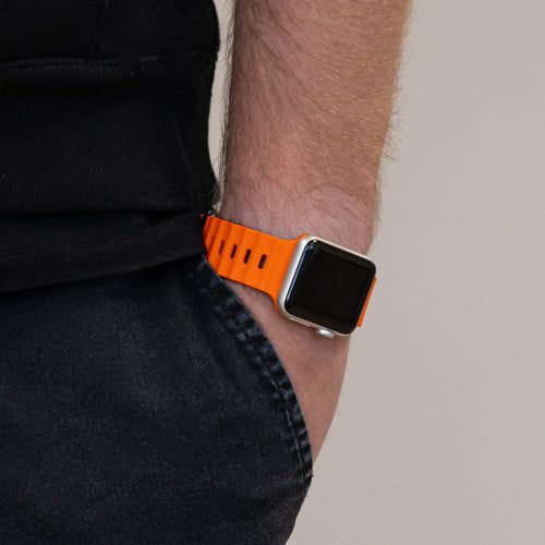 Apple Watch Ultra Ocean Armband mit Druckknopfverschluss (Orange/Schwarz)