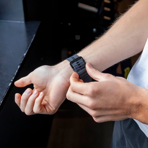 Wave Silicone Strap, black, lifestyle photo