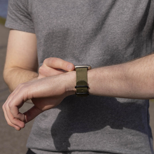 Fitbit Versa 3 Nylon Strap with Buckle (Green)