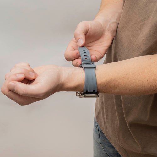 Bandz Apple Watch Ultra Silicone Strap 'Luxe Liquid' (Grey/Black)