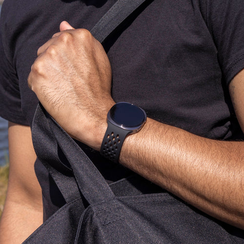 Samsung Galaxy Watch 8 Classic Silikonarmband mit Löchern (Schwarz)