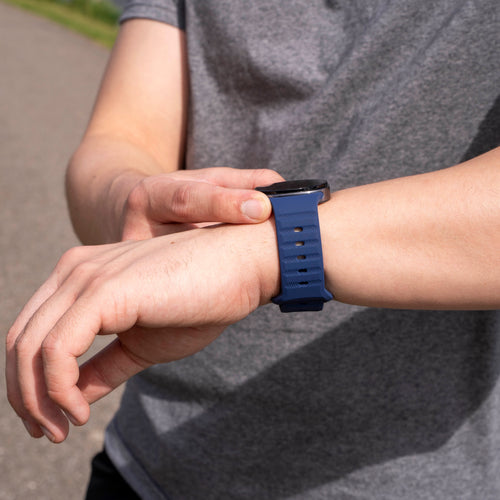 Samsung Galaxy Watch 8 - 44mm Outdoor Silikonarmband (Dunkel Blau)