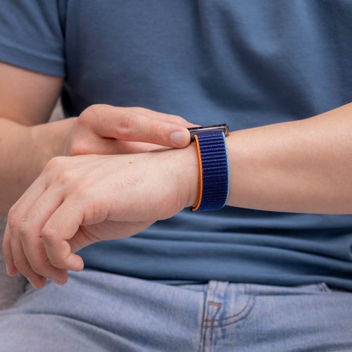 Samsung Galaxy Watch 8 Classic Nylonarmband (Dunkel Blau Mix)