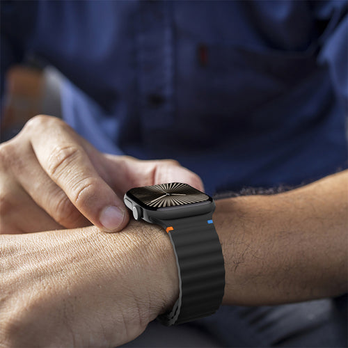 Apple Watch Ultra Wave Silikonarmband (Schwarz)