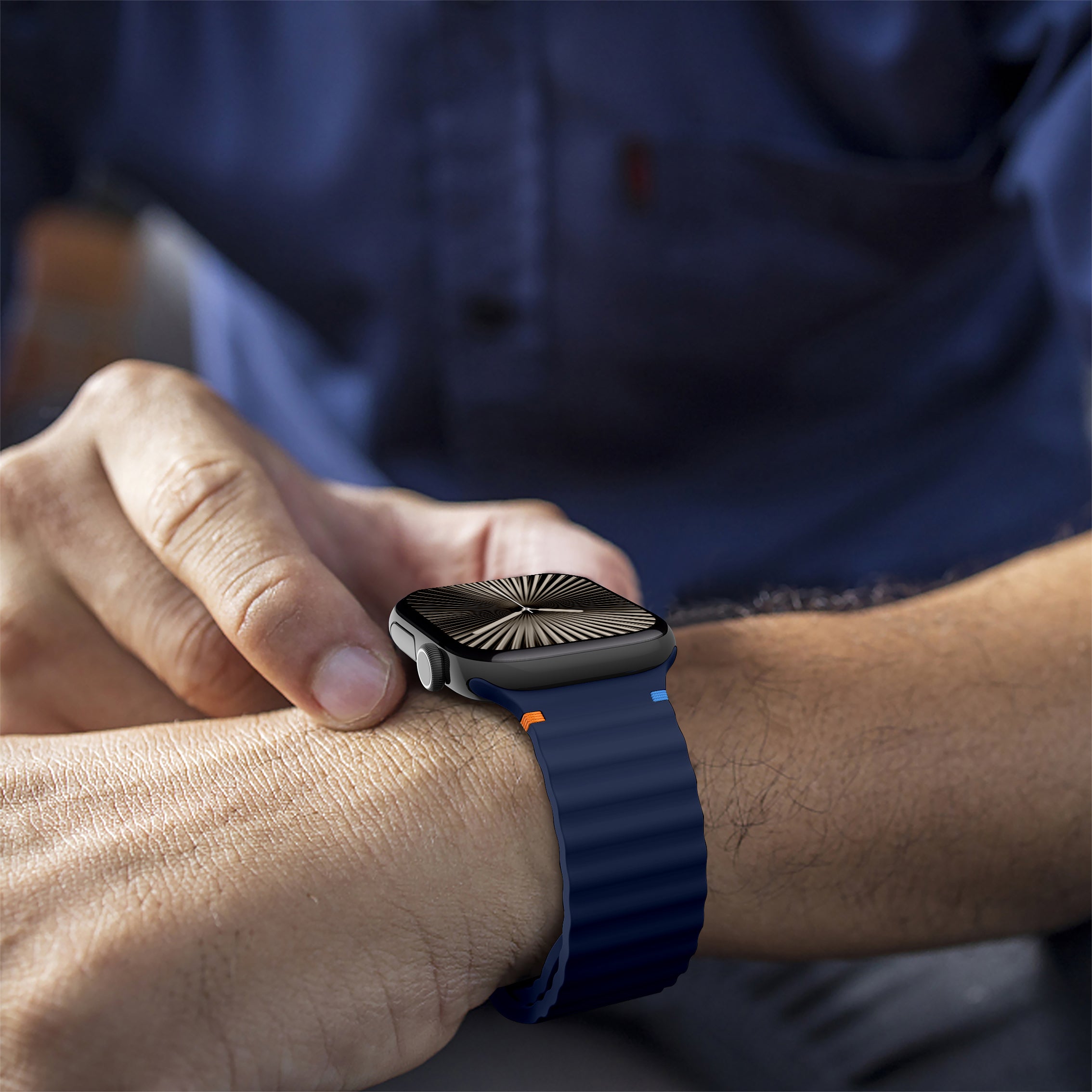 Apple Watch Ultra Wave Silicone Strap (Dark Blue)
