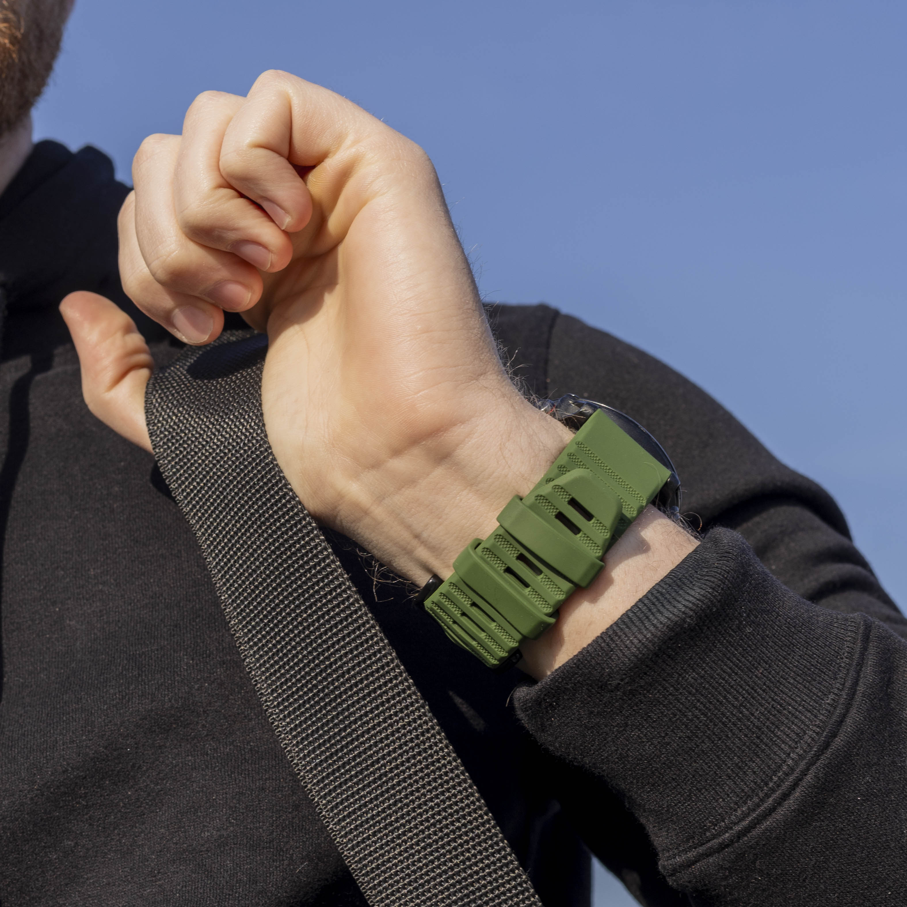 Garmin Quatix 3 / 6x / 7x Solar Silicone Strap (Dark Green)