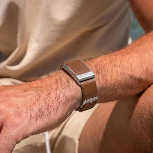 Kompatibel mit Whoop 5.0 Lederarmband (Braun)