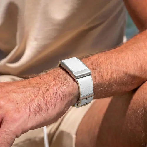 Kompatibel mit Whoop 5.0 Lederarmband (Weiß)