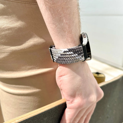 Oppo Watch S Verstellbar-Geflochtenes Armband (Mandala Schwarz)