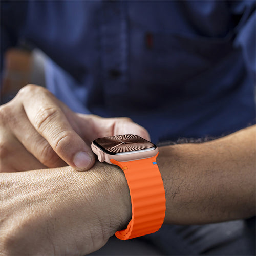 Apple Watch Ultra Wave Silicone Strap (Orange)