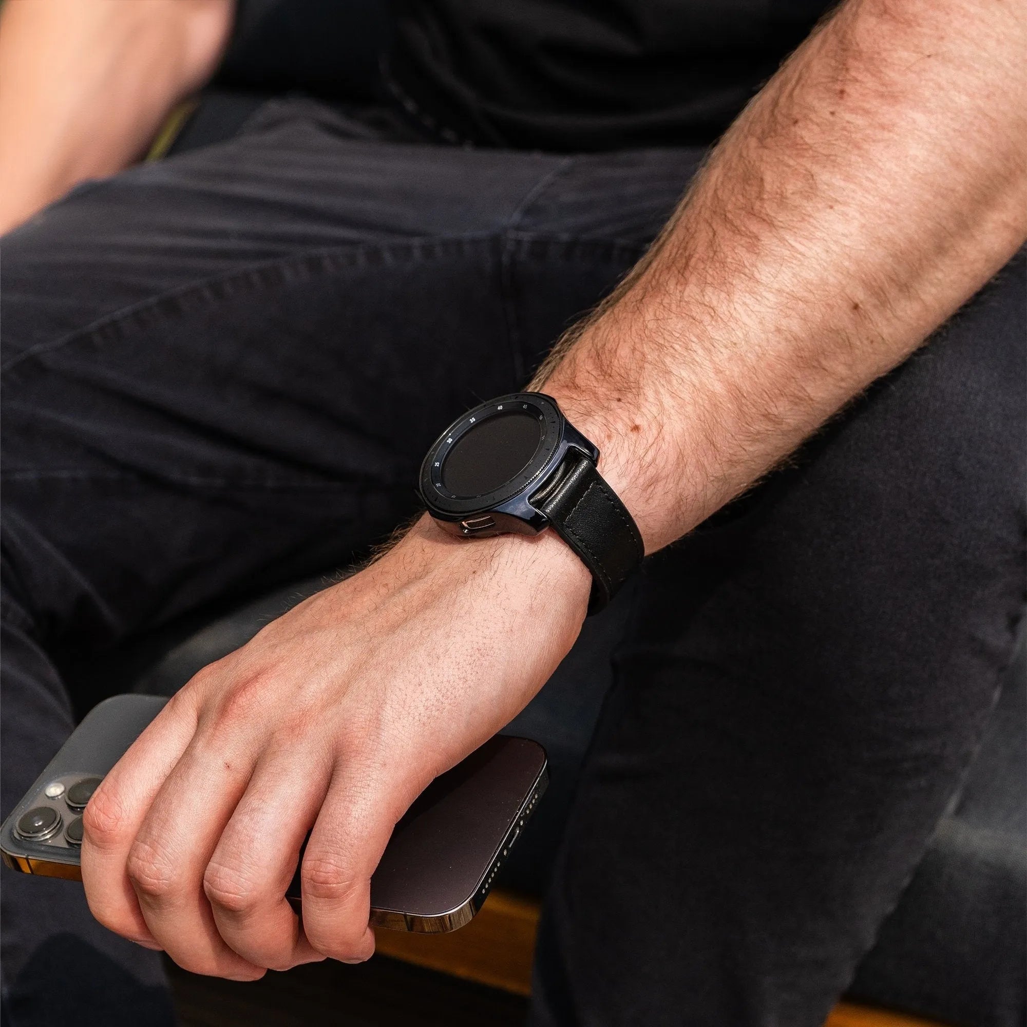 OnePlus Watch 3 Lederarmband mit D-Schnalle (Schwarz)