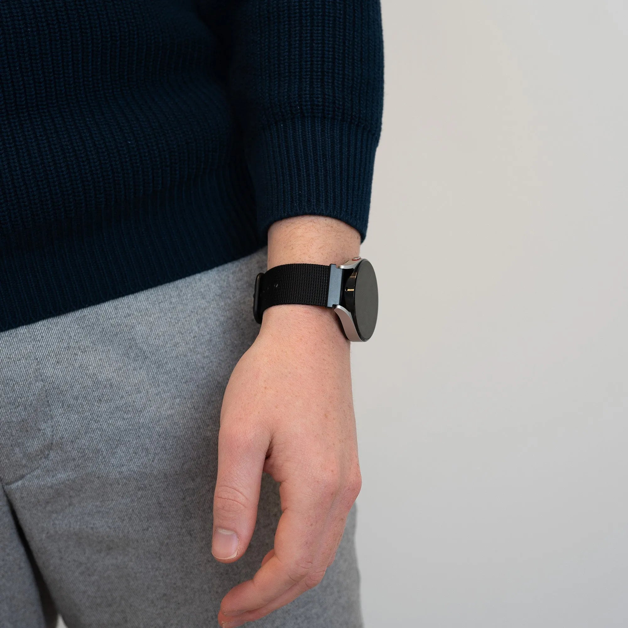 Bandz Oozoo Smartwatch 20mm Schnallen-Nylonarmband (Schwarz)