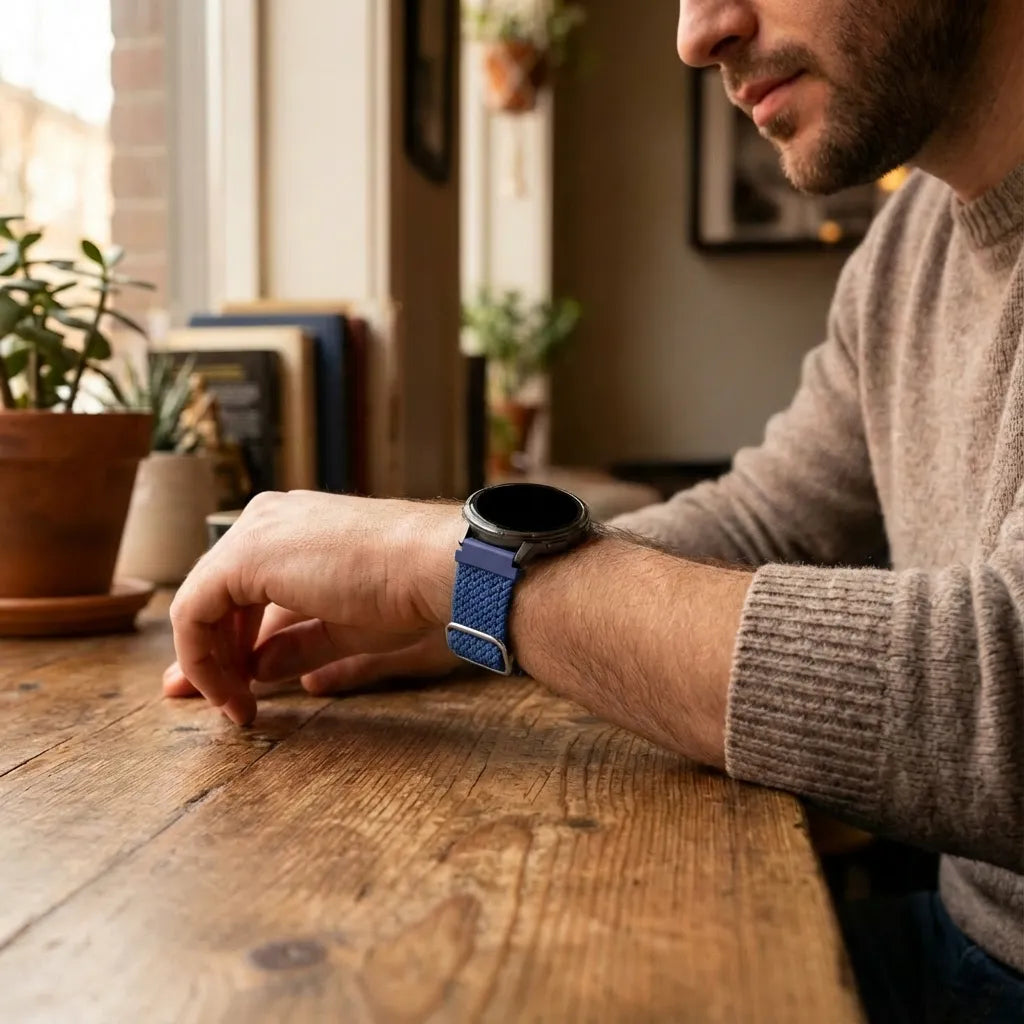 Braided Nylon Strap, blue, lifestyle photo