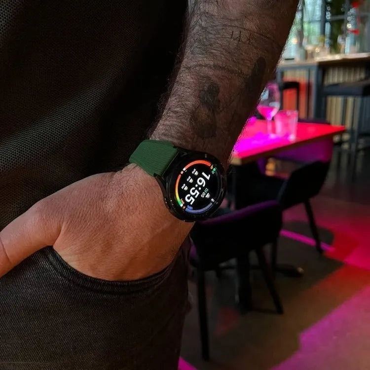 Twill Silicone Strap, army green, lifestyle photo