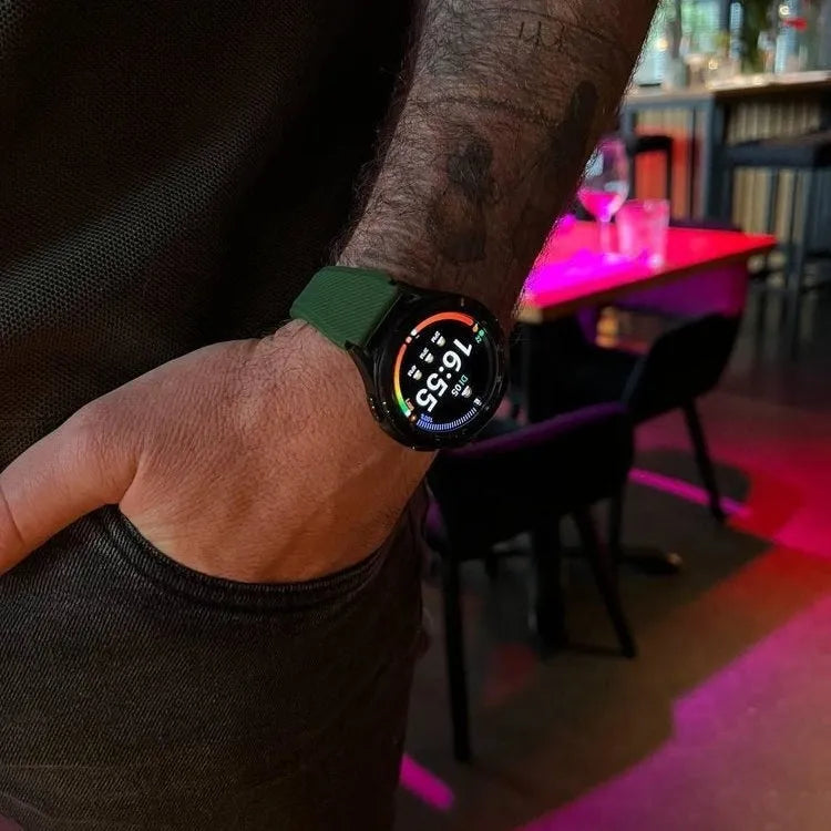 Twill Silicone Strap, army green, lifestyle photo