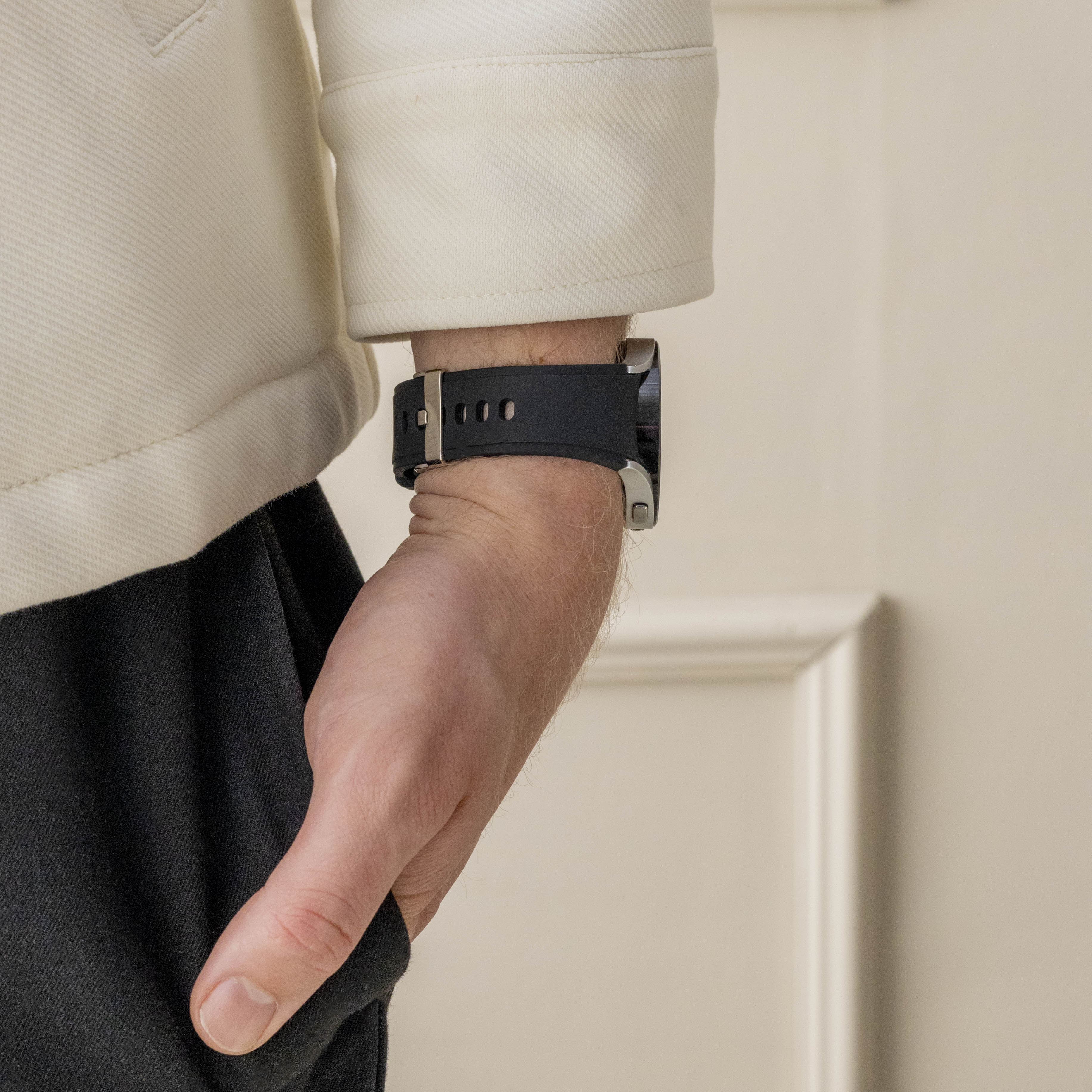 Samsung Galaxy Watch 4 - 44mm Silikonarmband Perfect Fit (Schwarz)