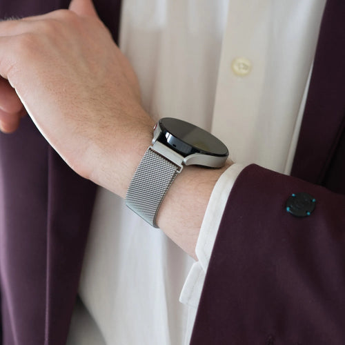 Bandz Coros Apex 46mm Milanese Loop Strap (Silver)