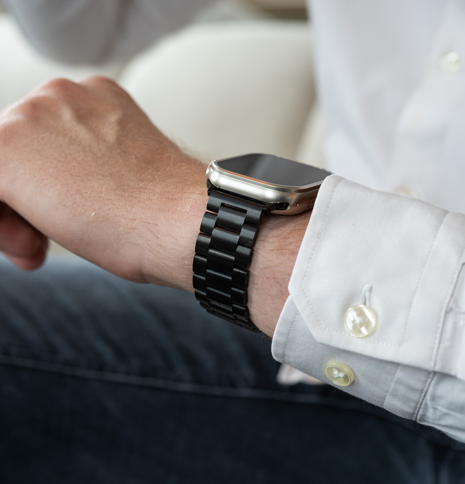Apple Watch Ultra Stahlarmband (Dunkelgrau)