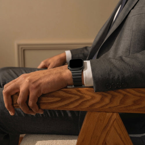 Bandz Apple Watch Ultra Titanarmband 'Hybrid' (Schwarz)
