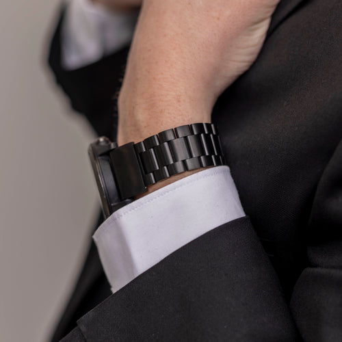 Bandz Garmin Fenix 5x / 6x klassisches Stahlarmband (Schwarz)