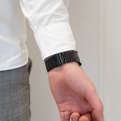 Bandz Amazfit Bip 6 Titanium Link Strap (Black)