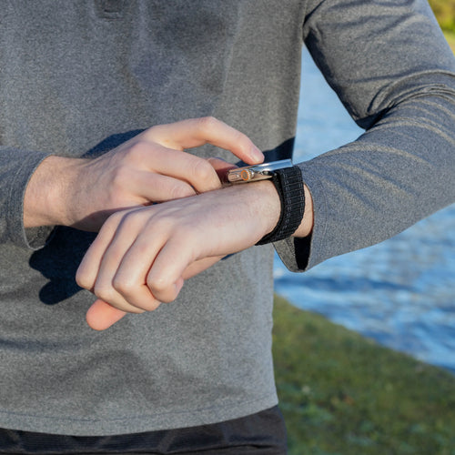 Bandz Apple Watch Nylon Band 'Deluxe' mit P-Schnalle (Schwarz)