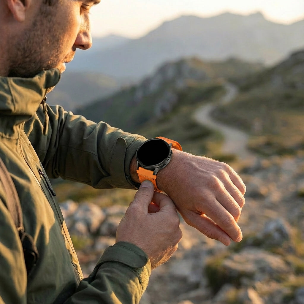 Bandz Garmin Vivoactive 5 Alpine Nylonarmband (Orange)