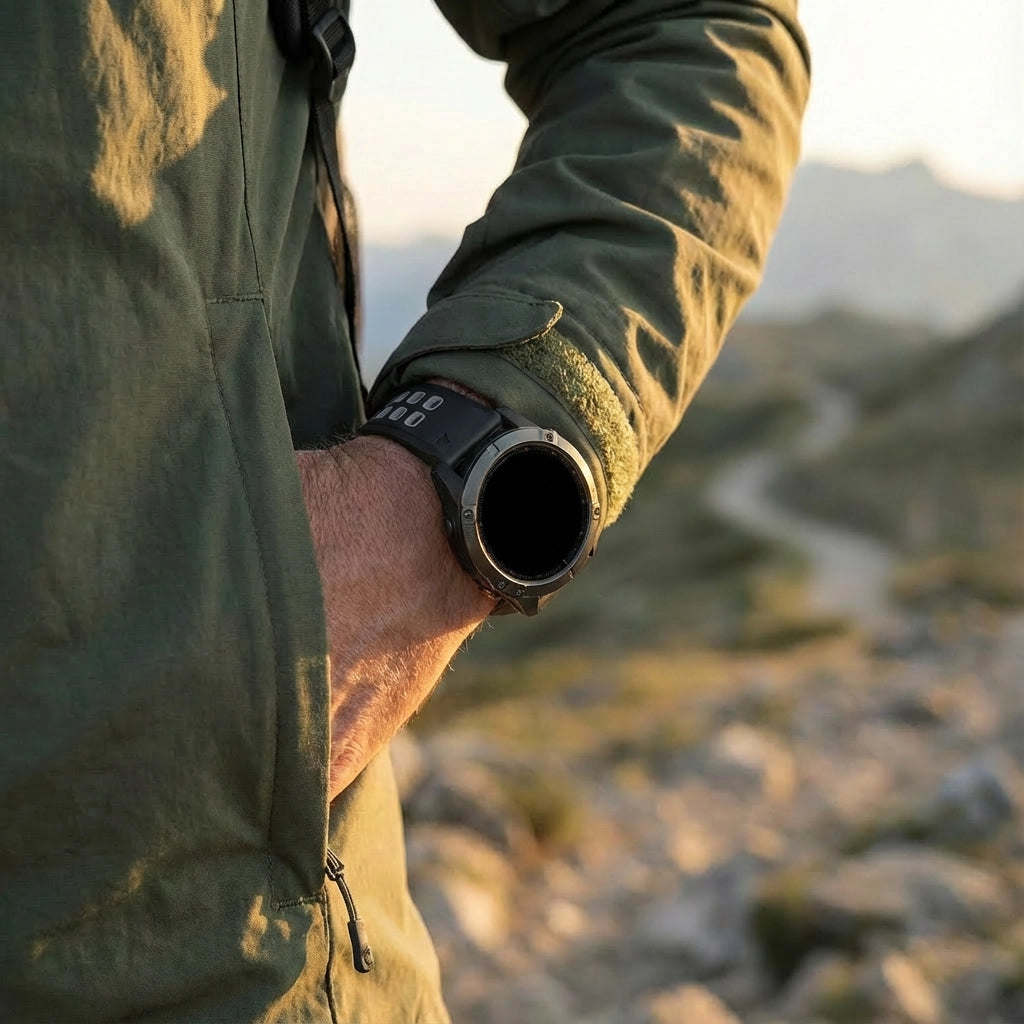 Bandz Garmin Fenix E Schnalle Sportarmband (Schwarz/Grau)