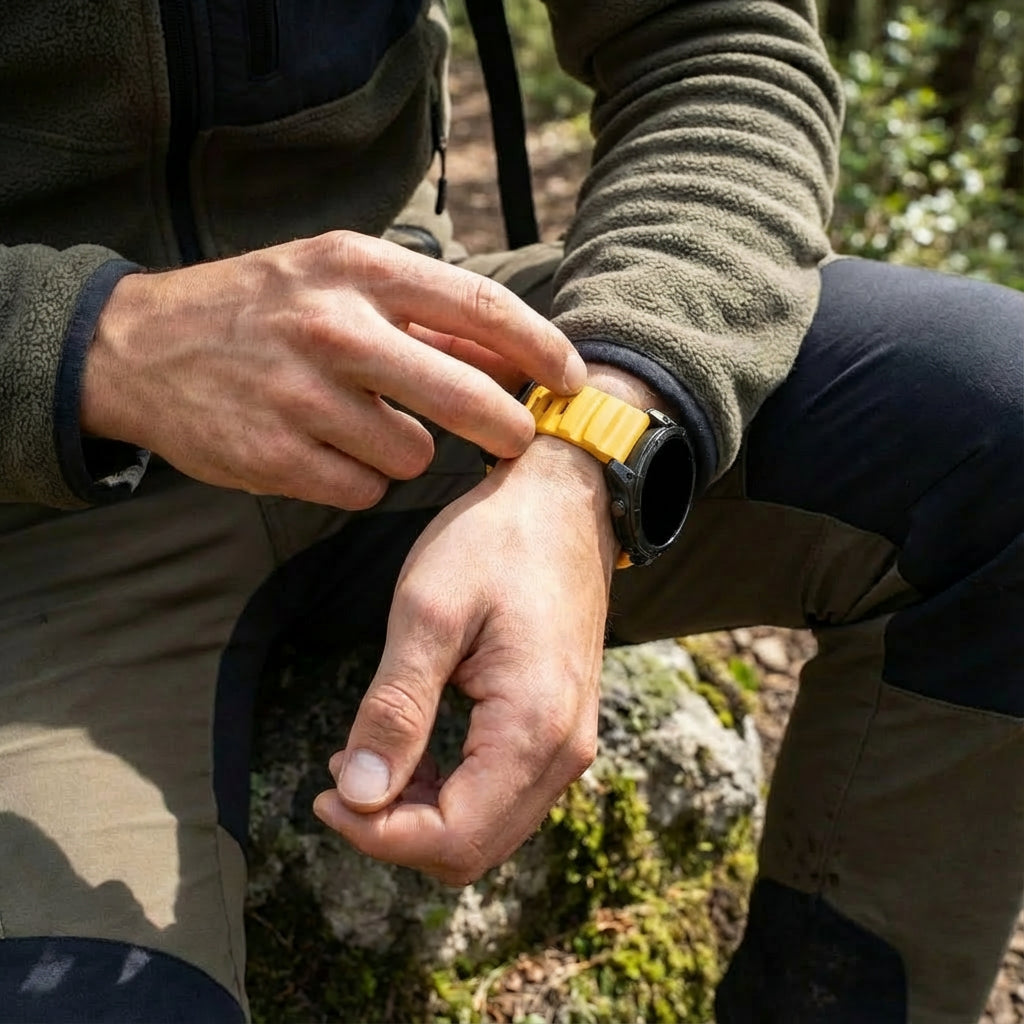 Garmin Quatix 5 / 6 / 7 Trail Silikonarmband (Hell Orange)