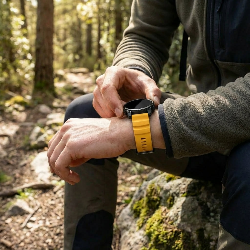 Garmin Quatix 5 / 6 / 7 Trail Silikonarmband (Hell Orange)