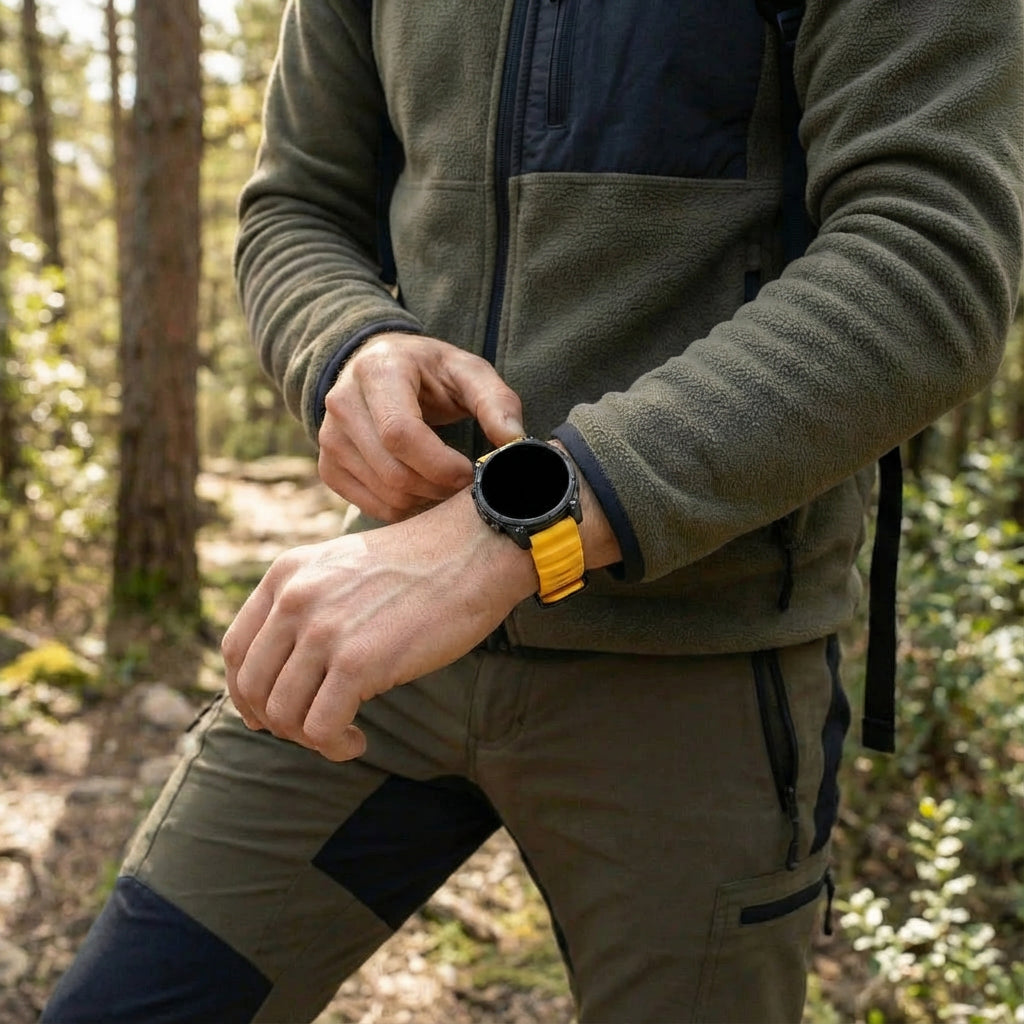 Garmin Quatix 5 / 6 / 7 Trail Silikonarmband (Hell Orange)