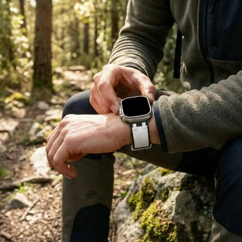 Apple Watch sport grain band (zwart/wit)