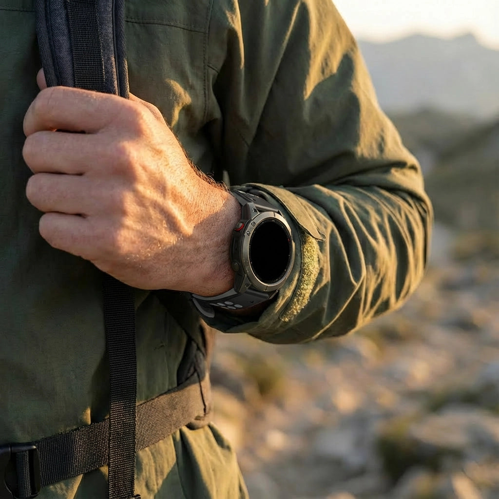 Bandz Garmin Fenix E Schnalle Sportarmband (Schwarz/Grau)