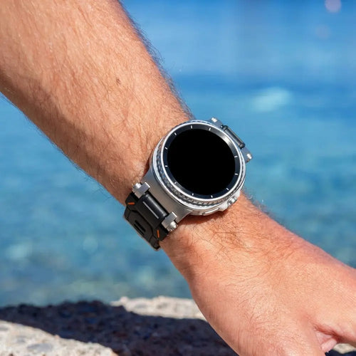 Samsung Galaxy Watch 8 - 44mm 'Explorer' Silicone Strap (Black with Titanium)