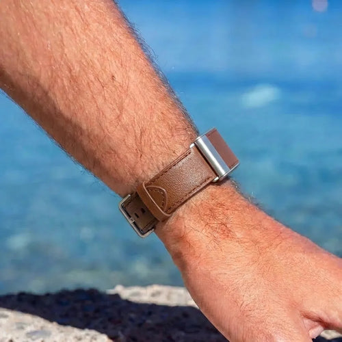 Kompatibel mit Whoop 5.0 Lederarmband (Braun)