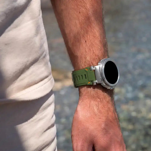 Samsung Galaxy Watch 8 - 40mm 'Explorer' Silicone Strap (Green with Titanium)