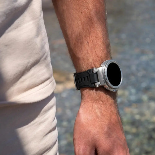 Samsung Galaxy Watch 8 - 44mm 'Explorer' Silicone Strap (Black with Titanium)