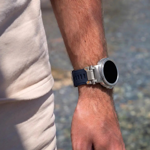 Samsung Galaxy Watch 8 - 40mm 'Explorer' Silicone Strap (Blue with Titanium)