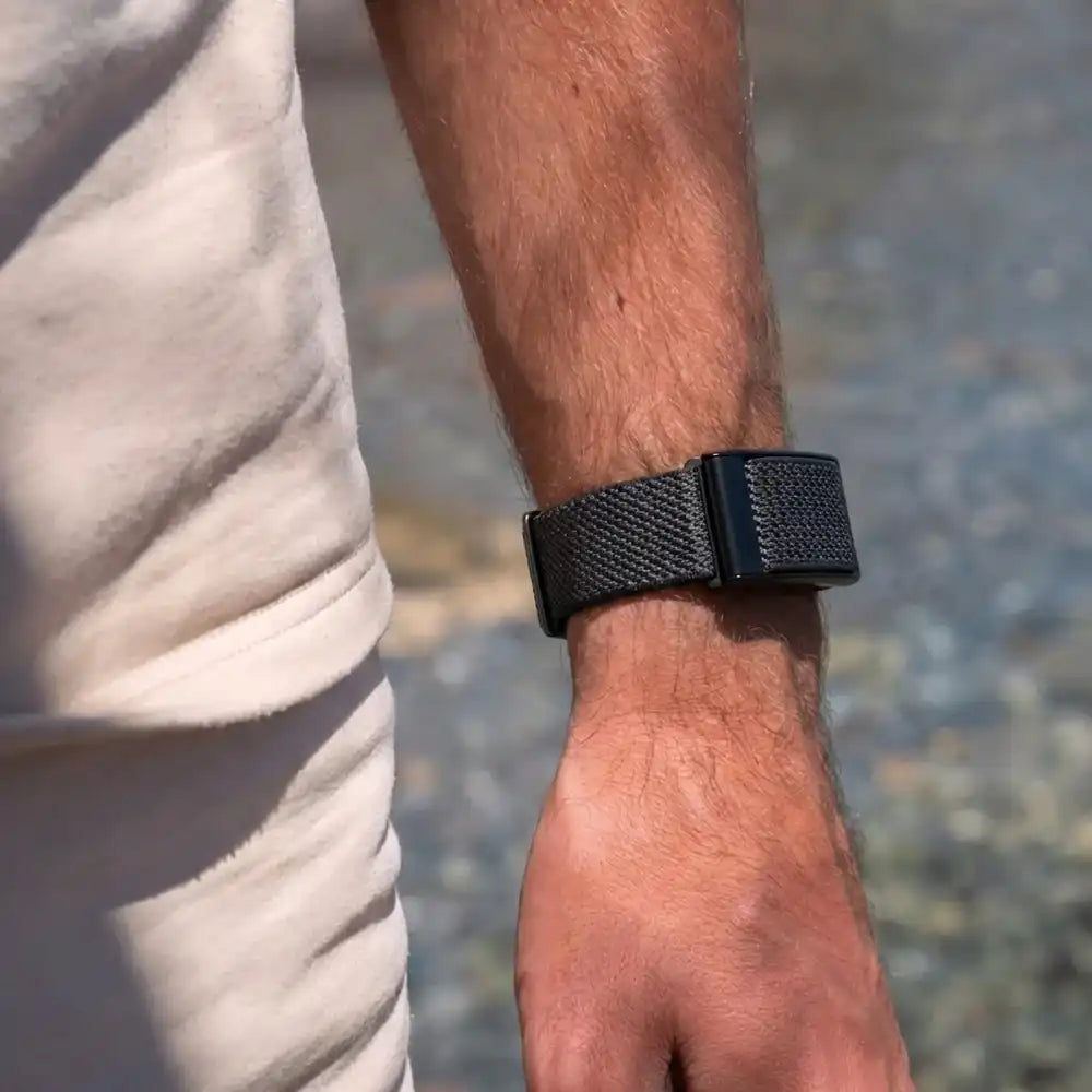 Polar Loop Nylon Armband (Schwarz/Grau)