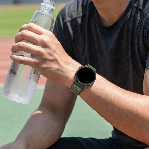 Bandz Garmin Vivoactive 5 Nylon Loop Armband (Olivgrün)